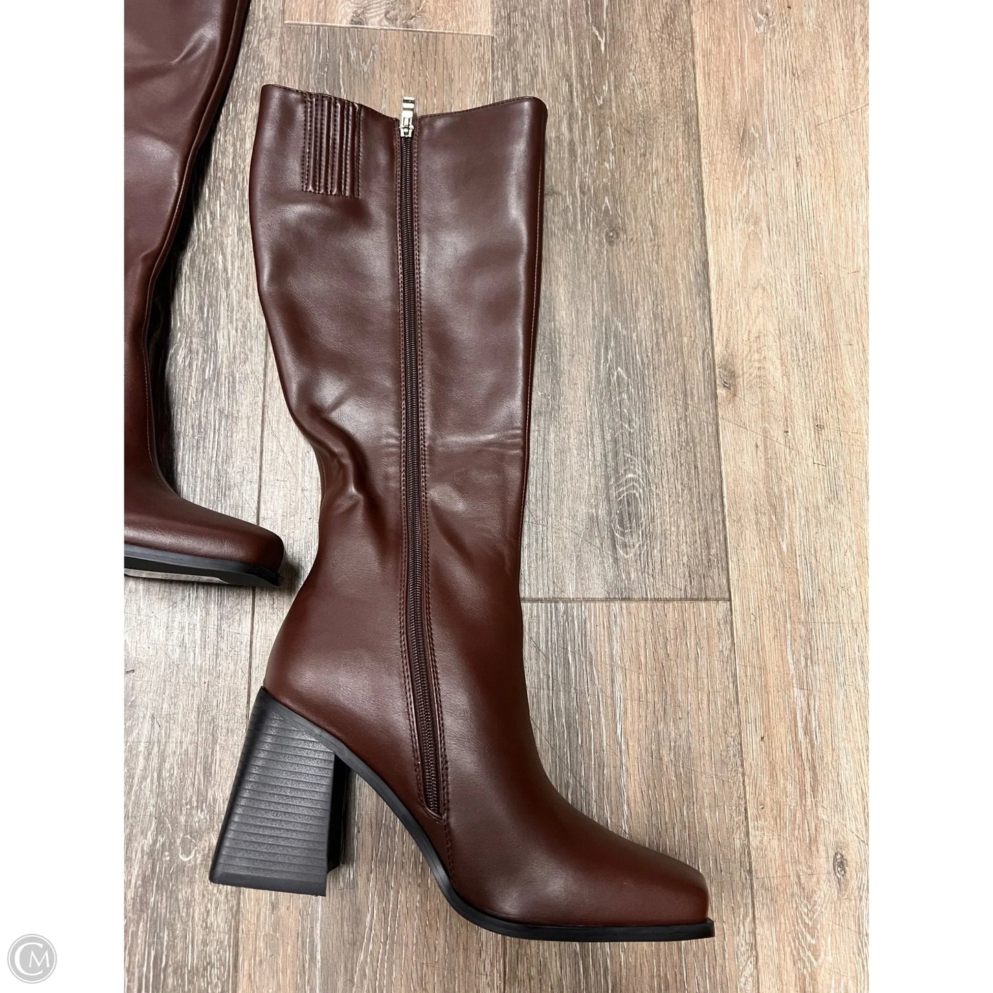 Boots Knee Heels By Princess Polly In Brown, Size: 9