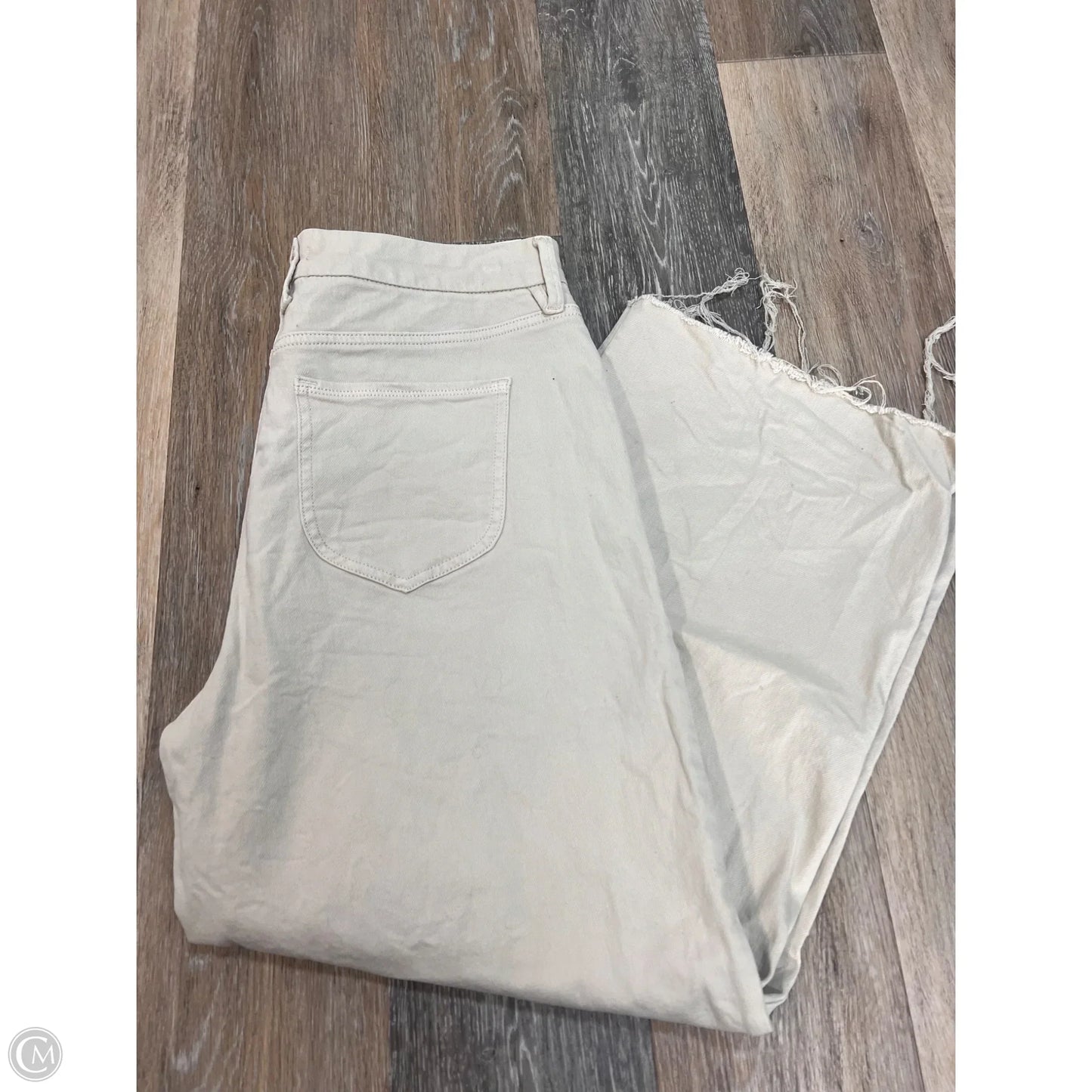 -Jeans Wide Leg By Good American In Tan Denim, Size: 14/32