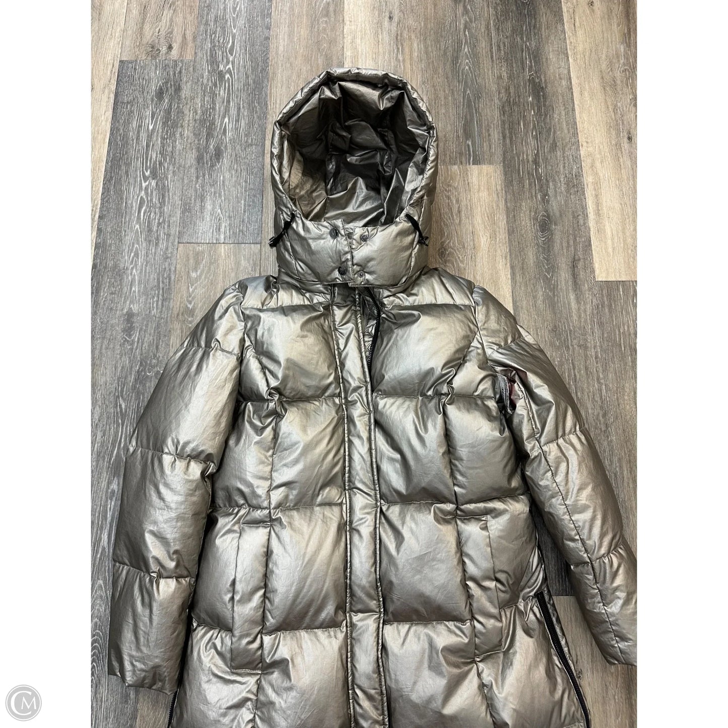 Coat Puffer & Quilted By Madeline In Silver, Size: Xl