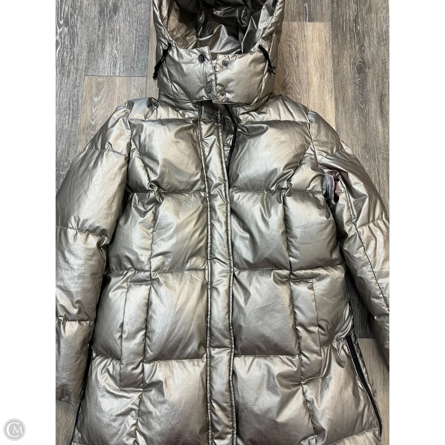 Coat Puffer & Quilted By Madeline In Silver, Size: Xl