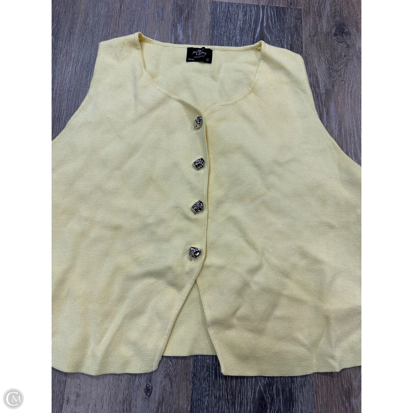 Vest Sweater By Milk & Honey In Yellow, Size: Xl