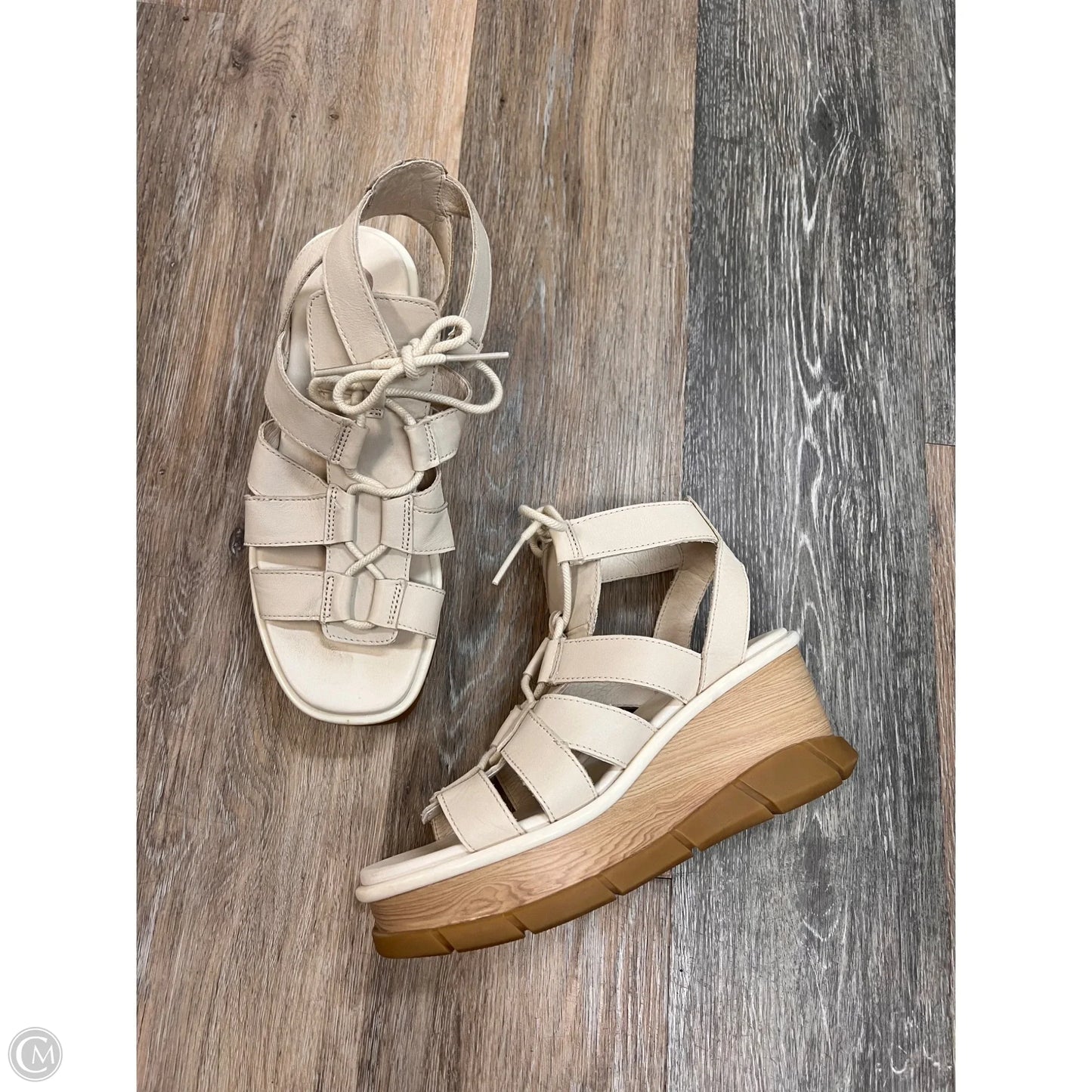 Sandals Heels Wedge By Sorel In Cream, Size: 7.5
