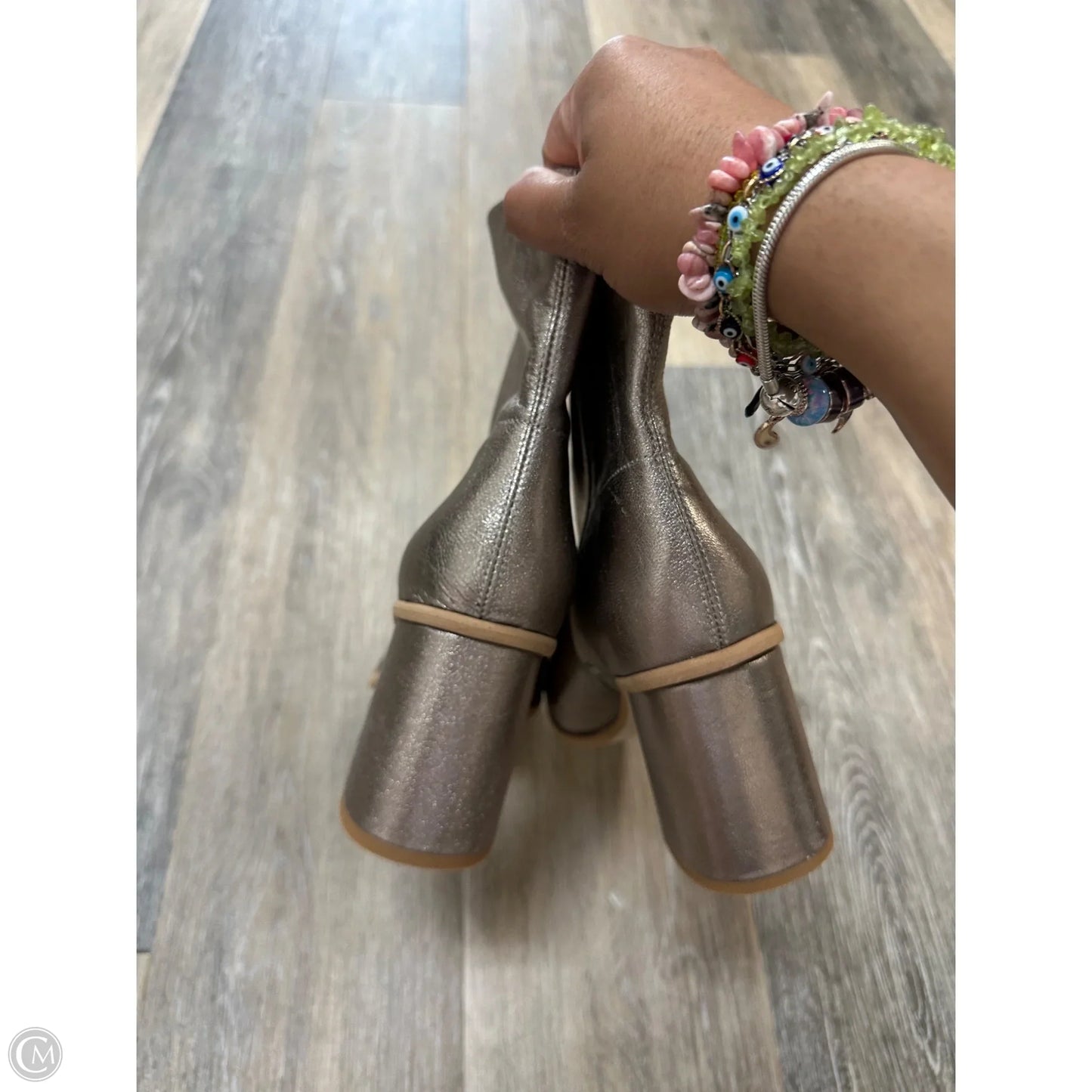 Boots Ankle Heels By Free People In Bronze, Size: 8