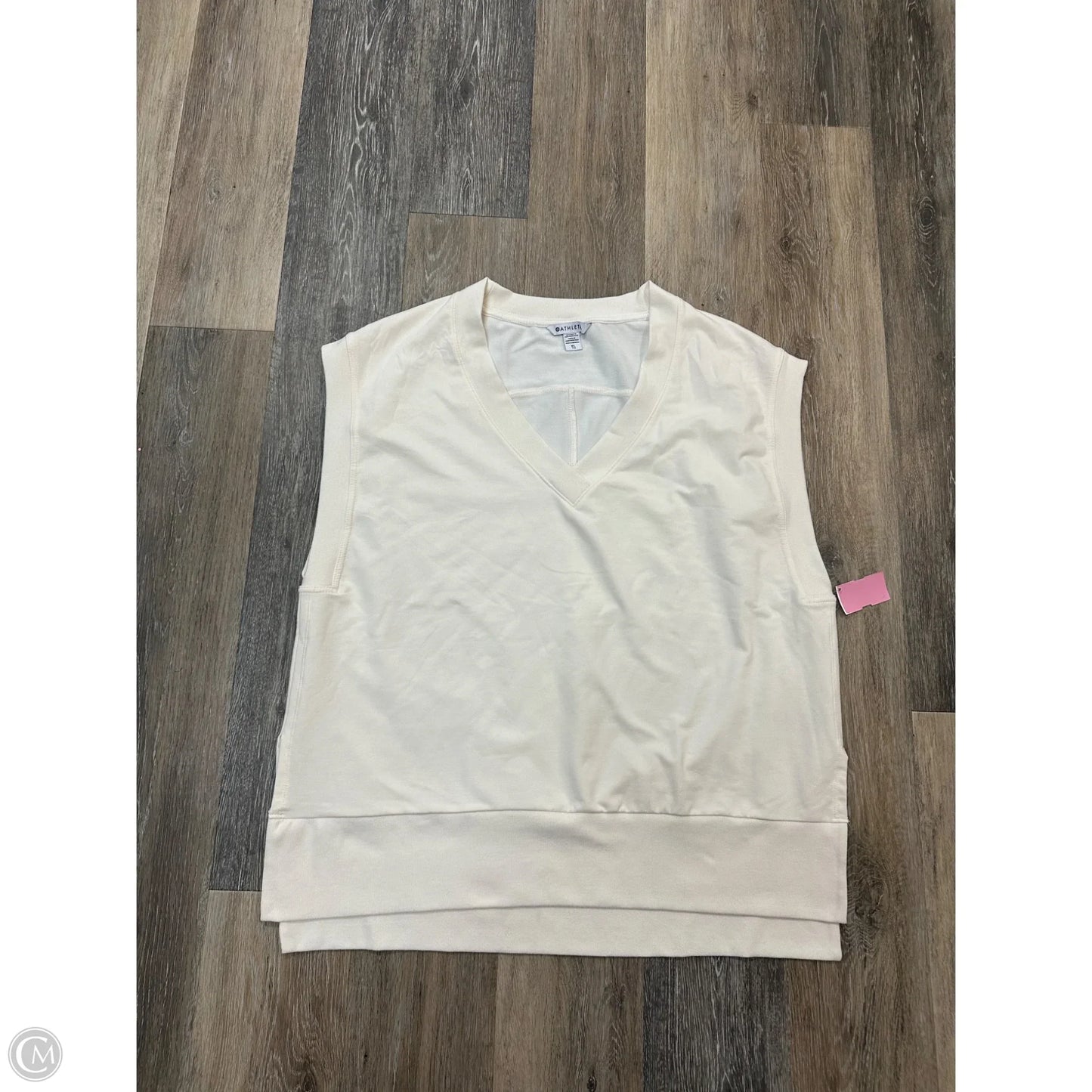 Top Short Sleeve By Athleta In Cream, Size: Xl
