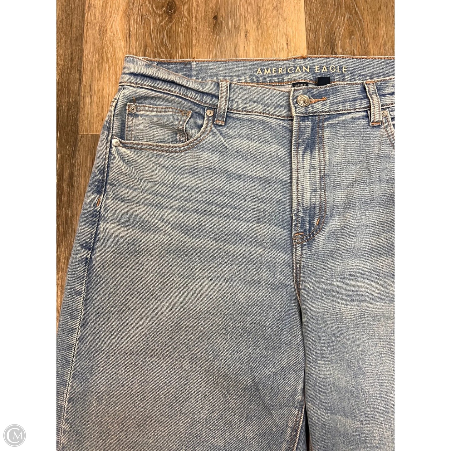 Jeans Straight By American Eagle In Blue Denim, Size: 14