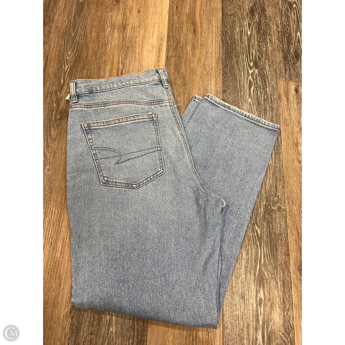 Jeans Straight By American Eagle In Blue Denim, Size: 14