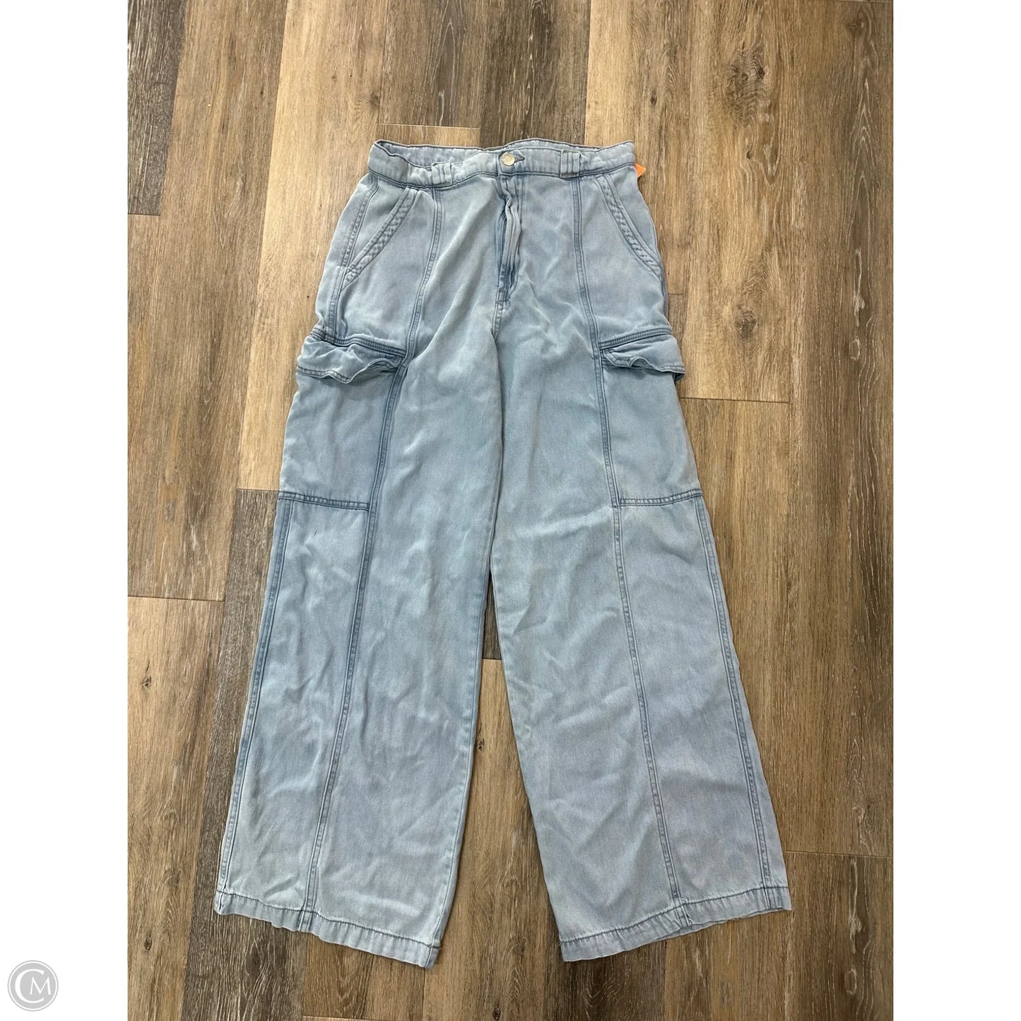 Jeans Wide Leg By Hudson In Blue Denim, Size: 14