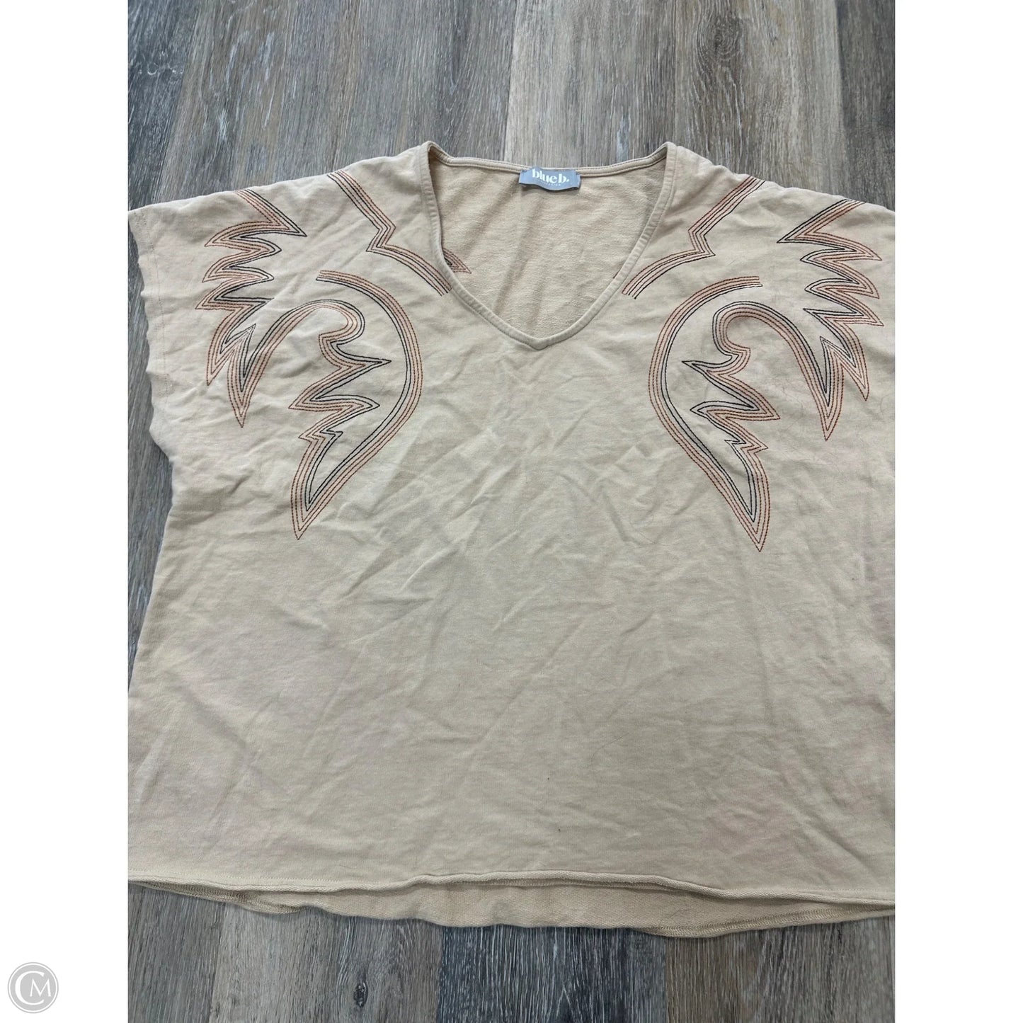 Top Short Sleeve By Blue B In Tan, Size: L