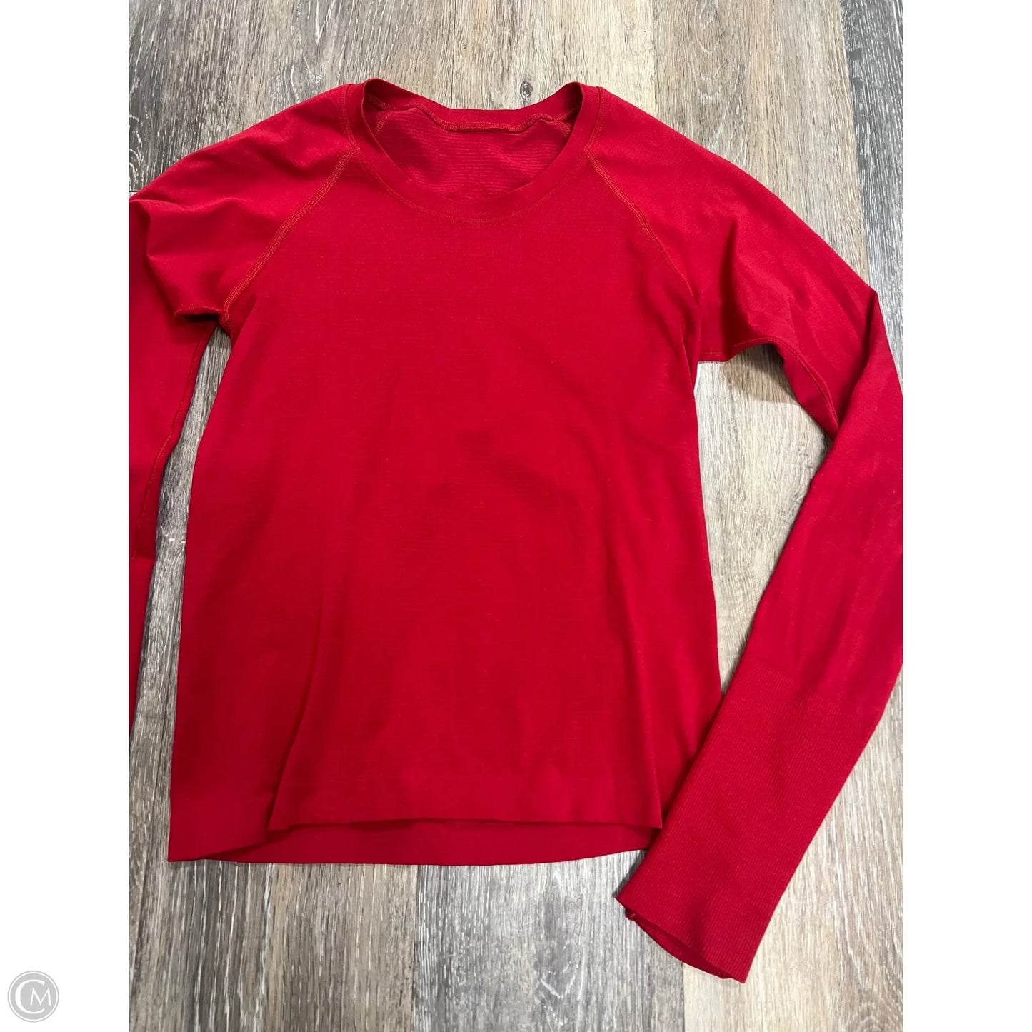 Athletic Top Long Sleeve Crewneck By Lululemon In Red, Size: 4