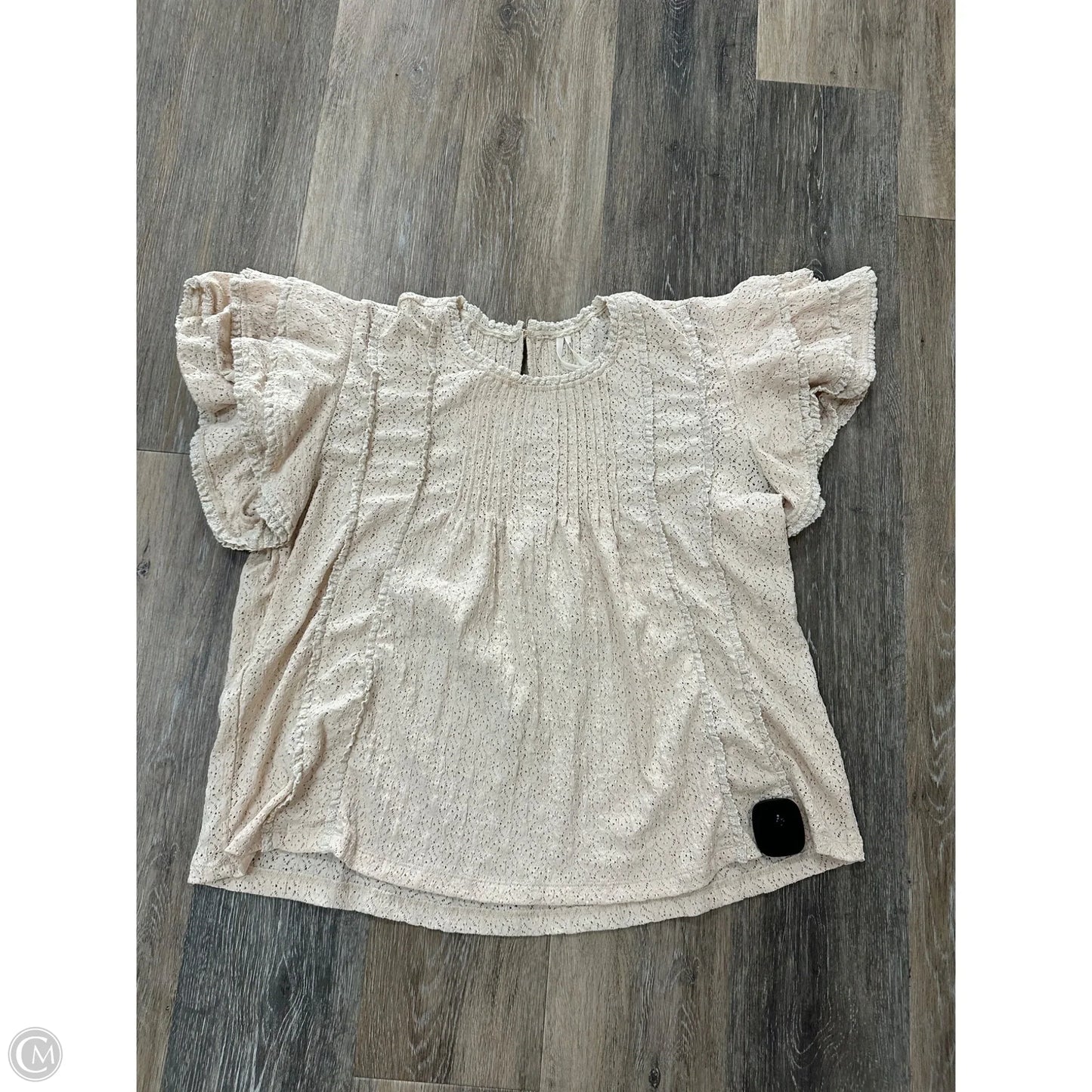 Blouse Short Sleeve By Anthropologie In Cream, Size: M