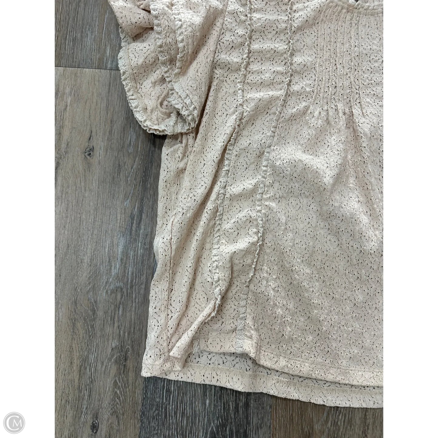 Blouse Short Sleeve By Anthropologie In Cream, Size: M