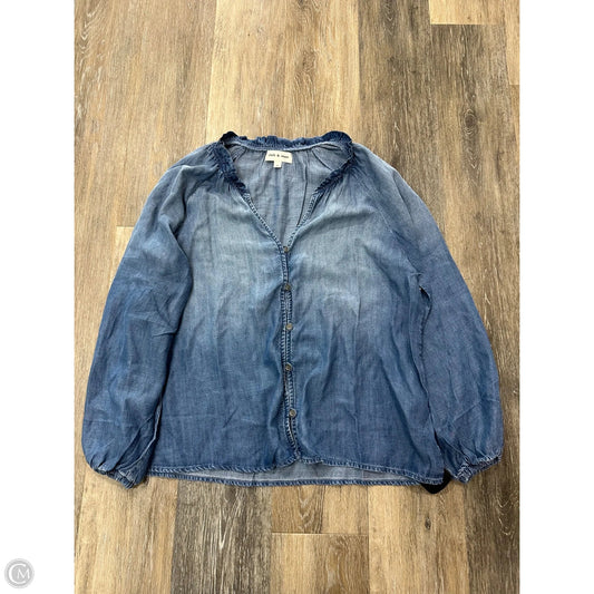 Blouse Long Sleeve By Cloth & Stone In Blue, Size: M