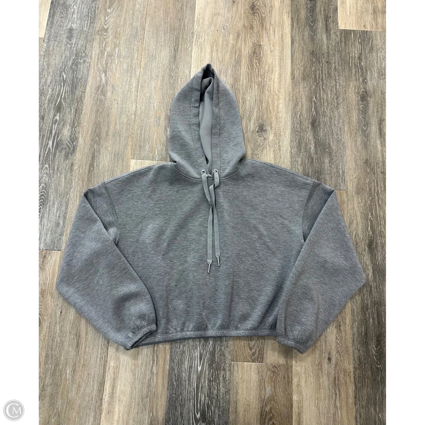 Athletic Sweatshirt Hoodie By Spanx In Grey, Size: M