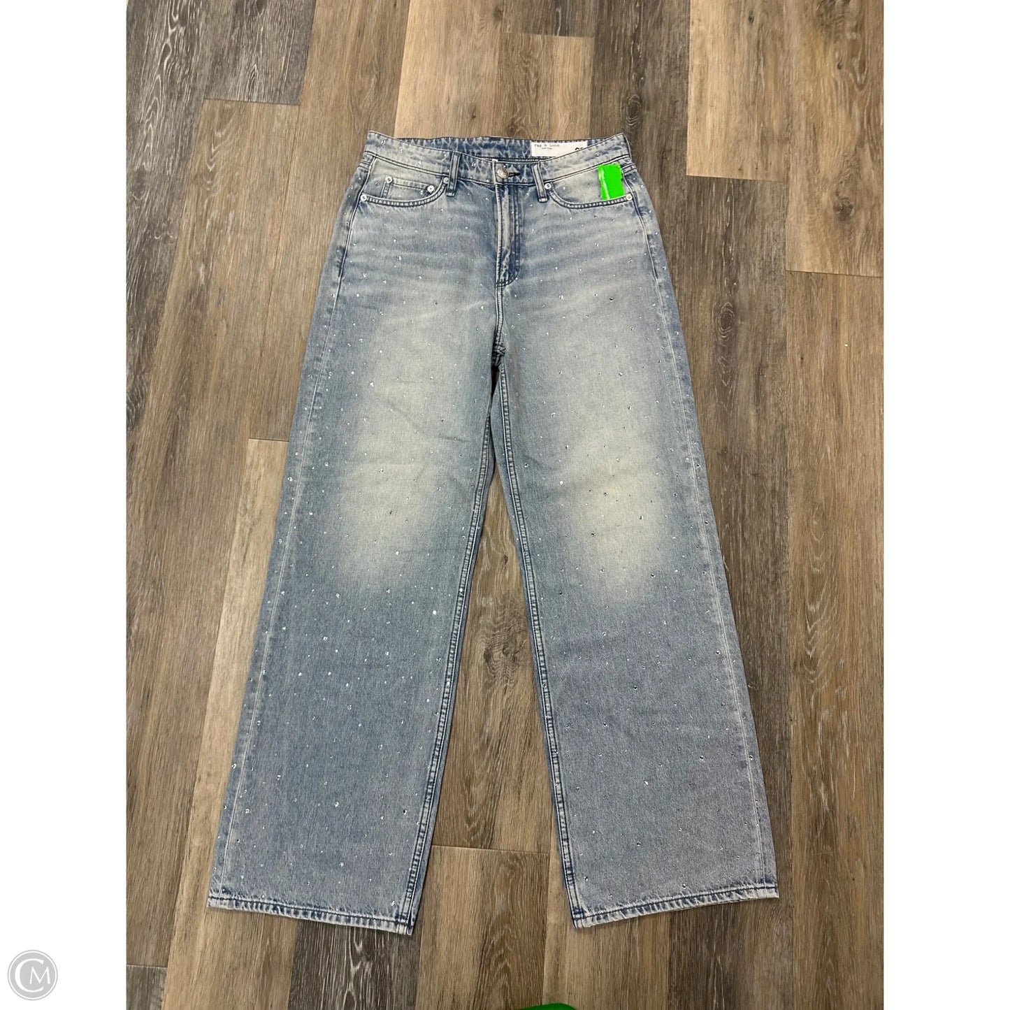 Jeans Wide Leg By Rag And Bone In Blue Denim, Size: 6