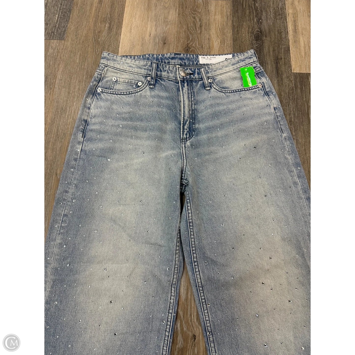 Jeans Wide Leg By Rag And Bone In Blue Denim, Size: 6