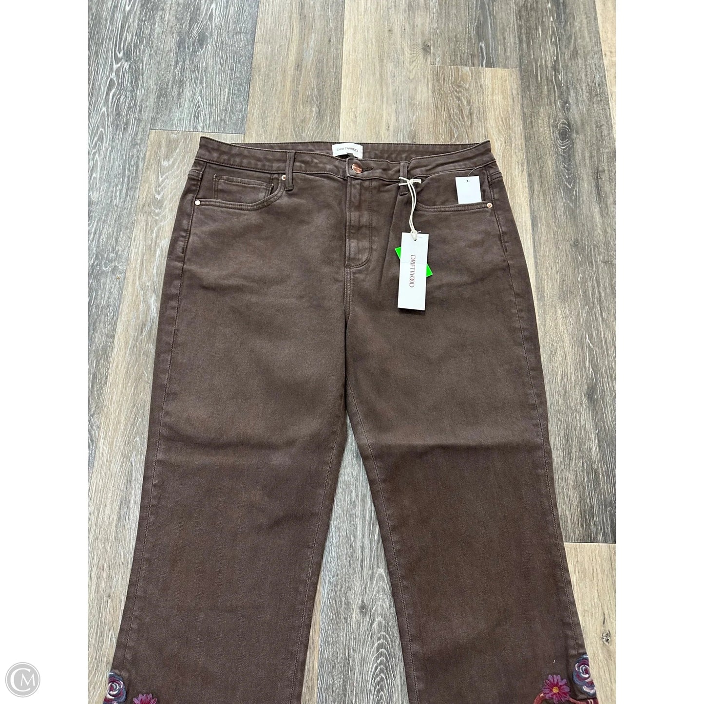 Jeans Straight By Driftwood In Brown Denim, Size: 14