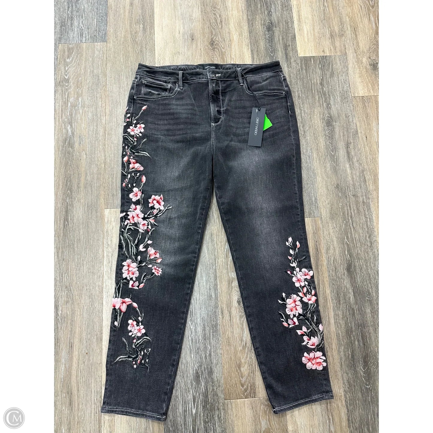 Jeans Straight By Driftwood In Black Denim, Size: 14