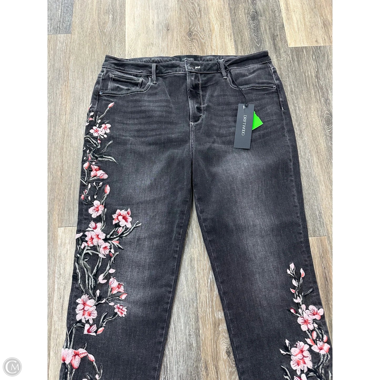 Jeans Straight By Driftwood In Black Denim, Size: 14