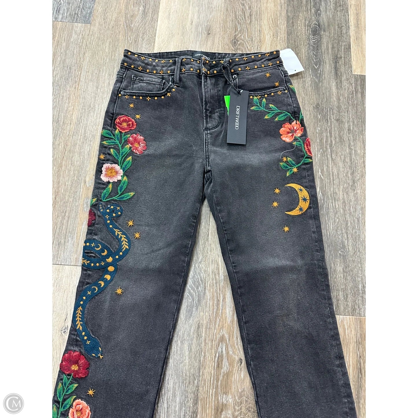 Jeans Straight By Driftwood In Black Denim, Size: 0