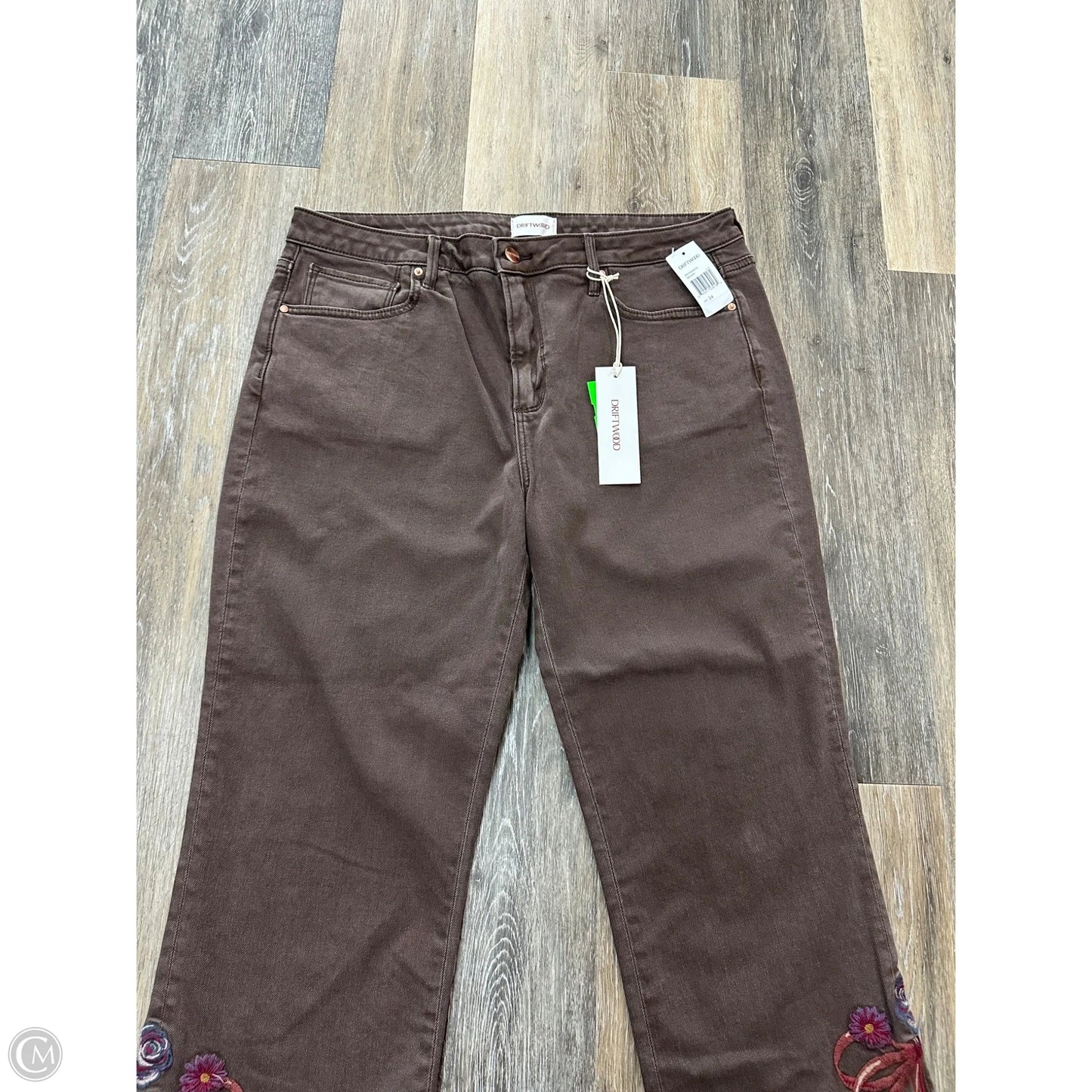 Jeans Straight By Driftwood In Brown Denim, Size: 14