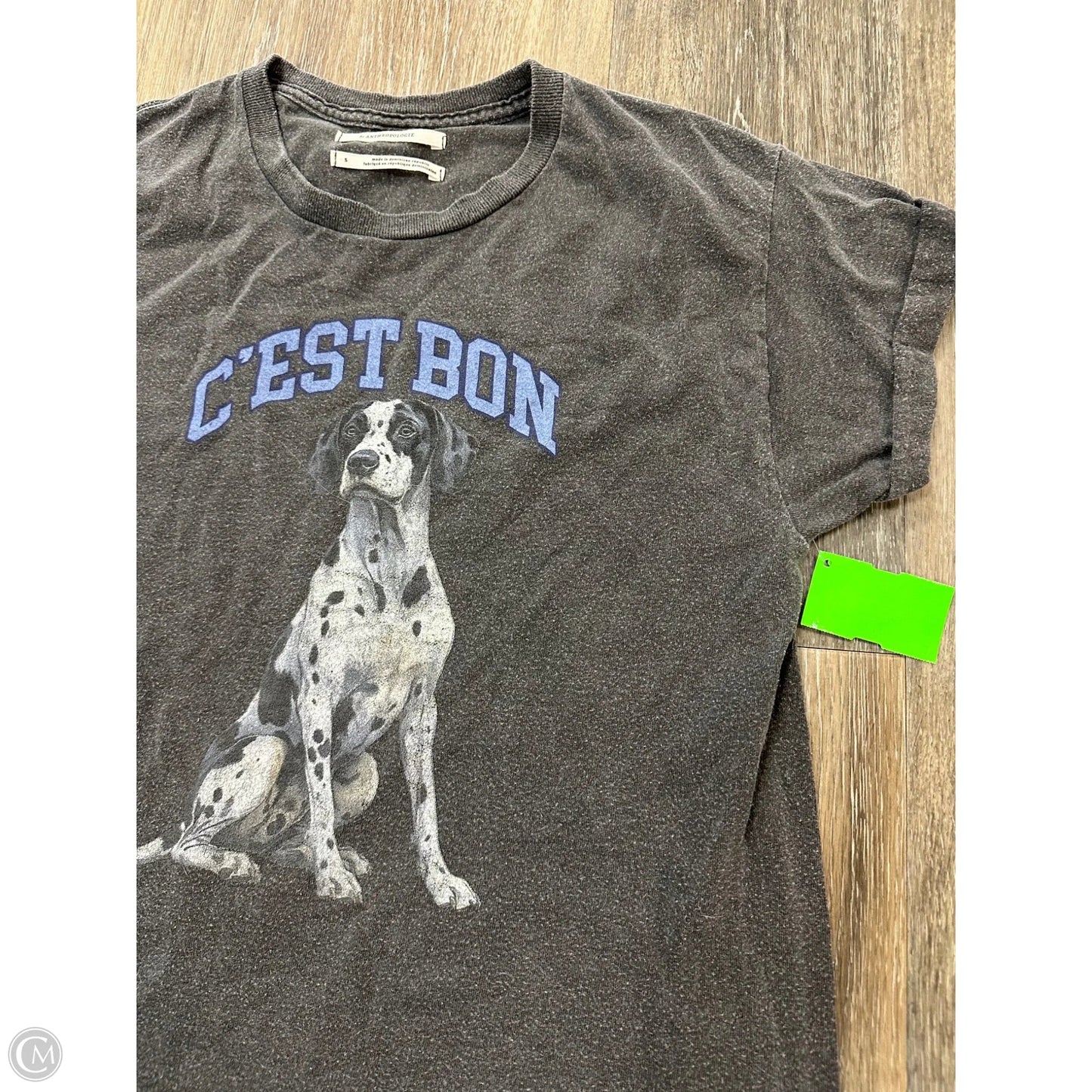 Top Short Sleeve By Anthropologie In Grey, Size: S