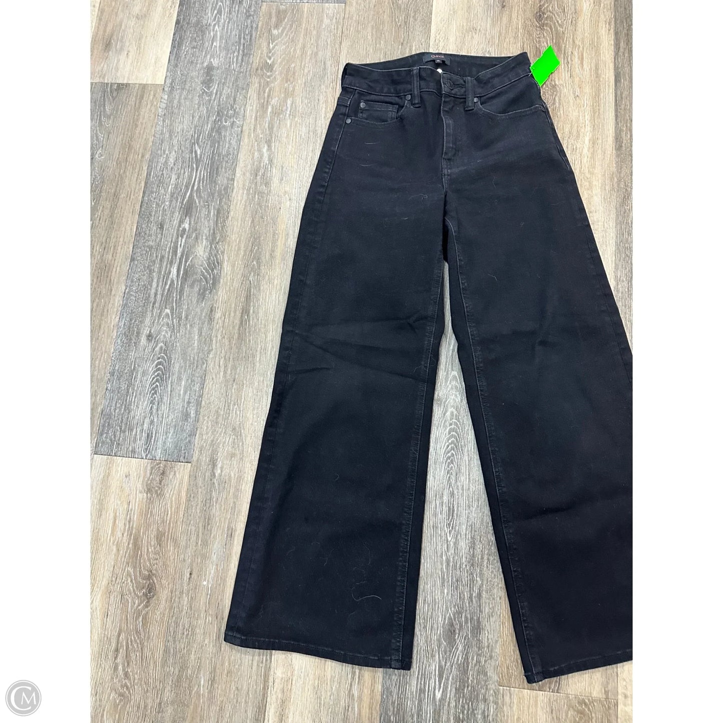 Jeans Wide Leg By Quince In Black Denim, Size: 1/25