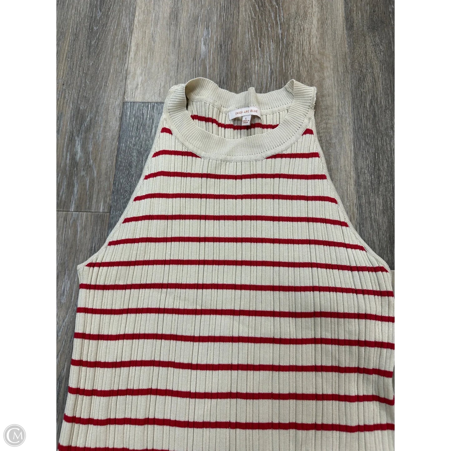 Tank Top By Skies Are Blue In Striped Pattern, Size: L