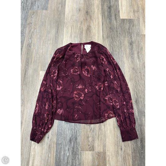 Blouse Long Sleeve By Evereve In Floral Print, Size: S