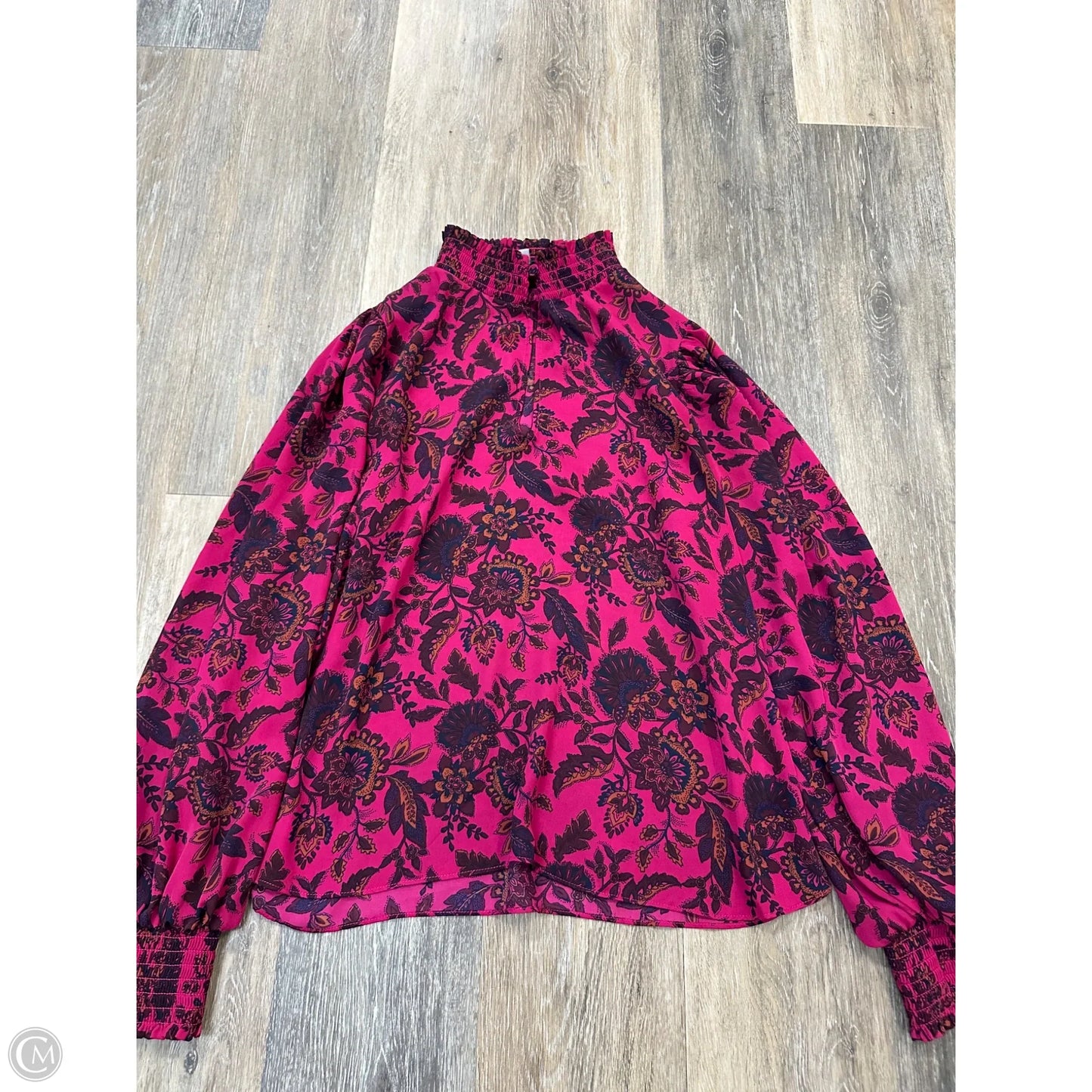 Blouse Long Sleeve By Evereve In Floral Print, Size: S