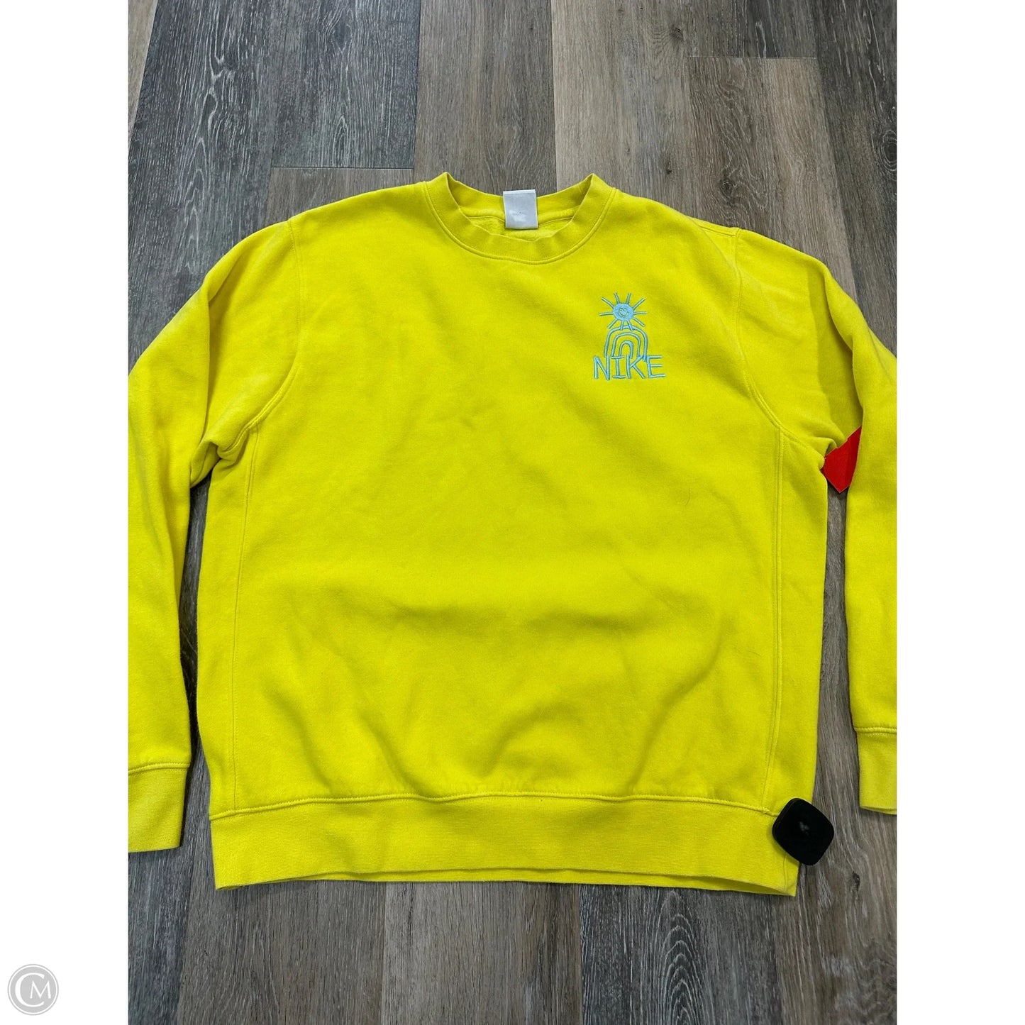 Athletic Sweatshirt Crewneck By Nike Apparel In Yellow, Size: S