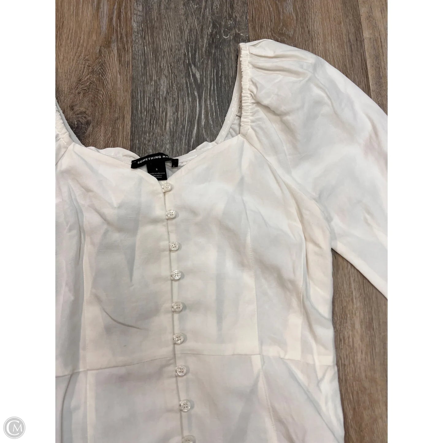 Top Short Sleeve By Something Navy In White, Size: S