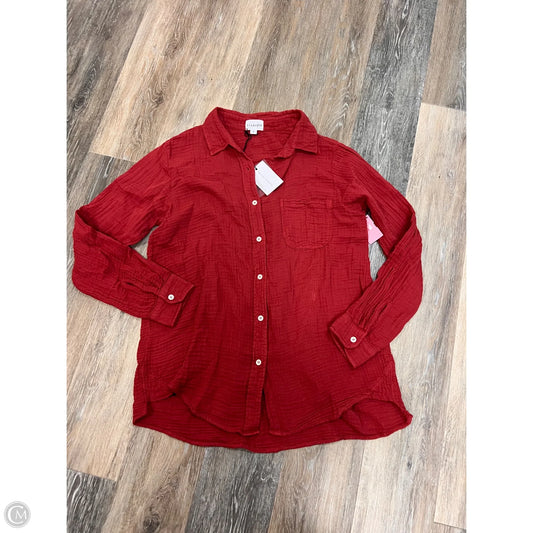 Blouse Long Sleeve By FELICITE In Orange, Size: L