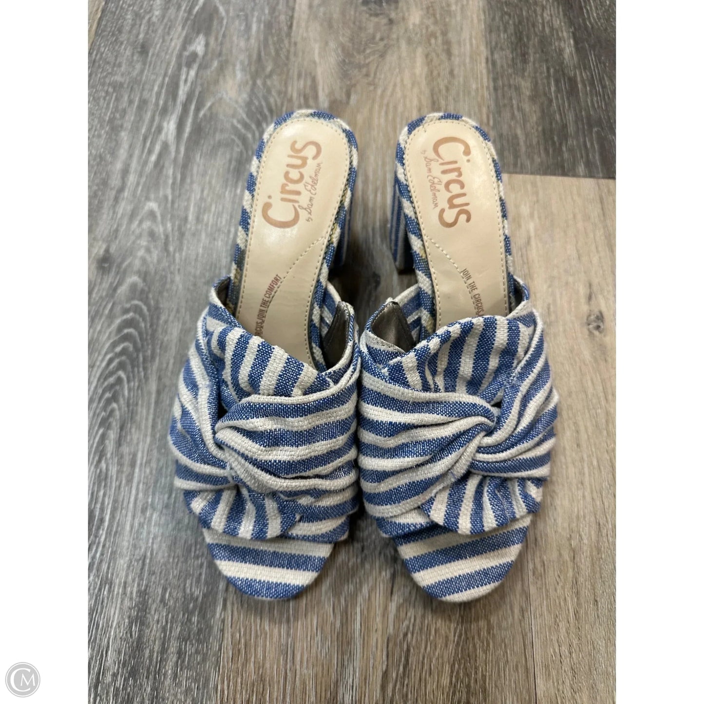 Sandals Heels Block By Sam Edelman In Striped Pattern, Size: 8