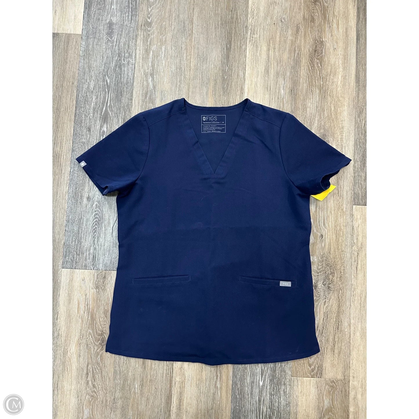 Scrub Top Short Sleeve By Figs In Navy, Size: M