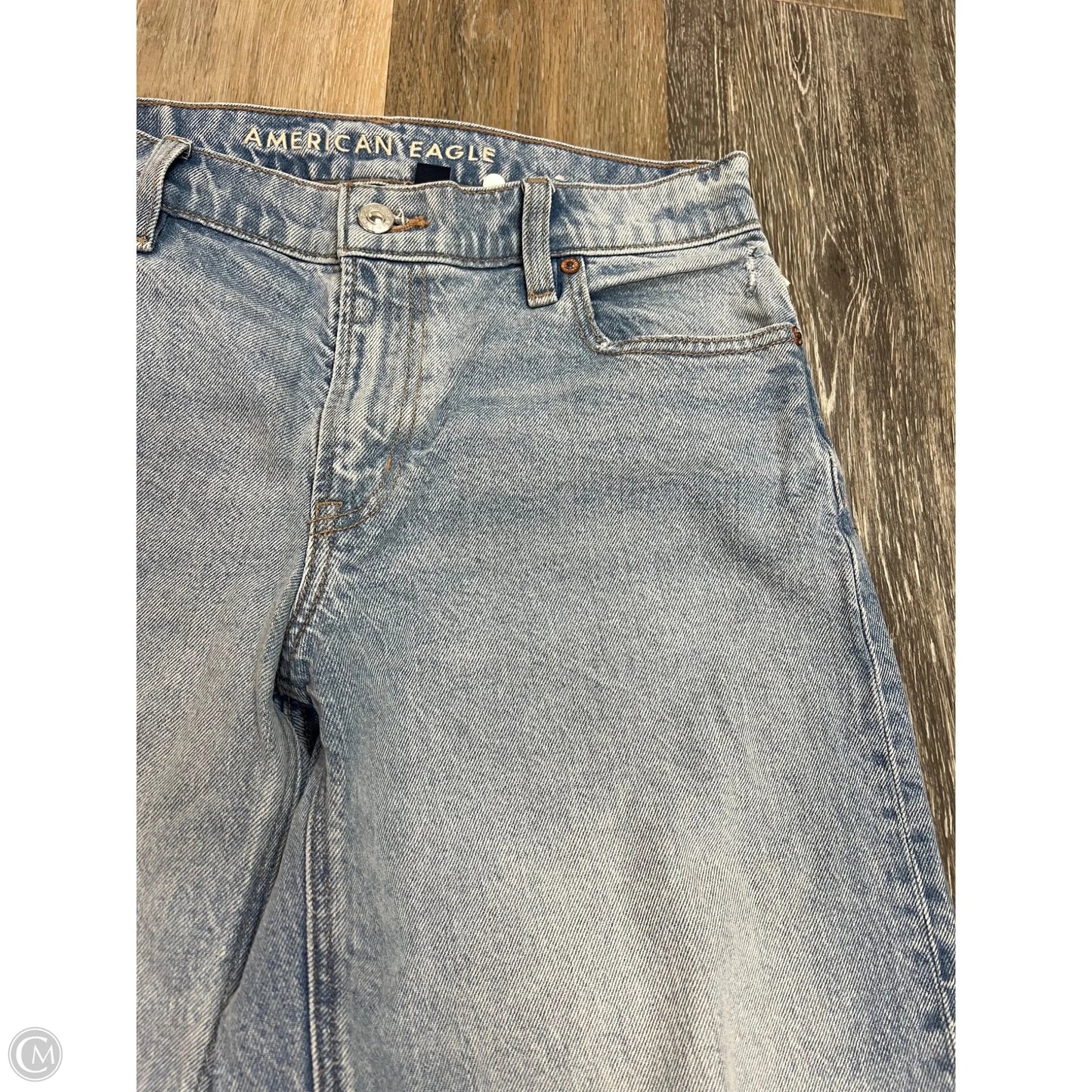 -Jeans Straight By American Eagle In Blue Denim, Size: 2