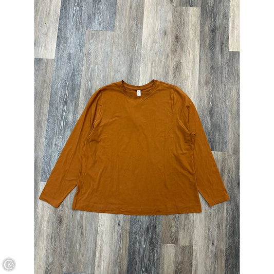 Athletic Top Long Sleeve Collar By Athleta In Orange, Size: 1x