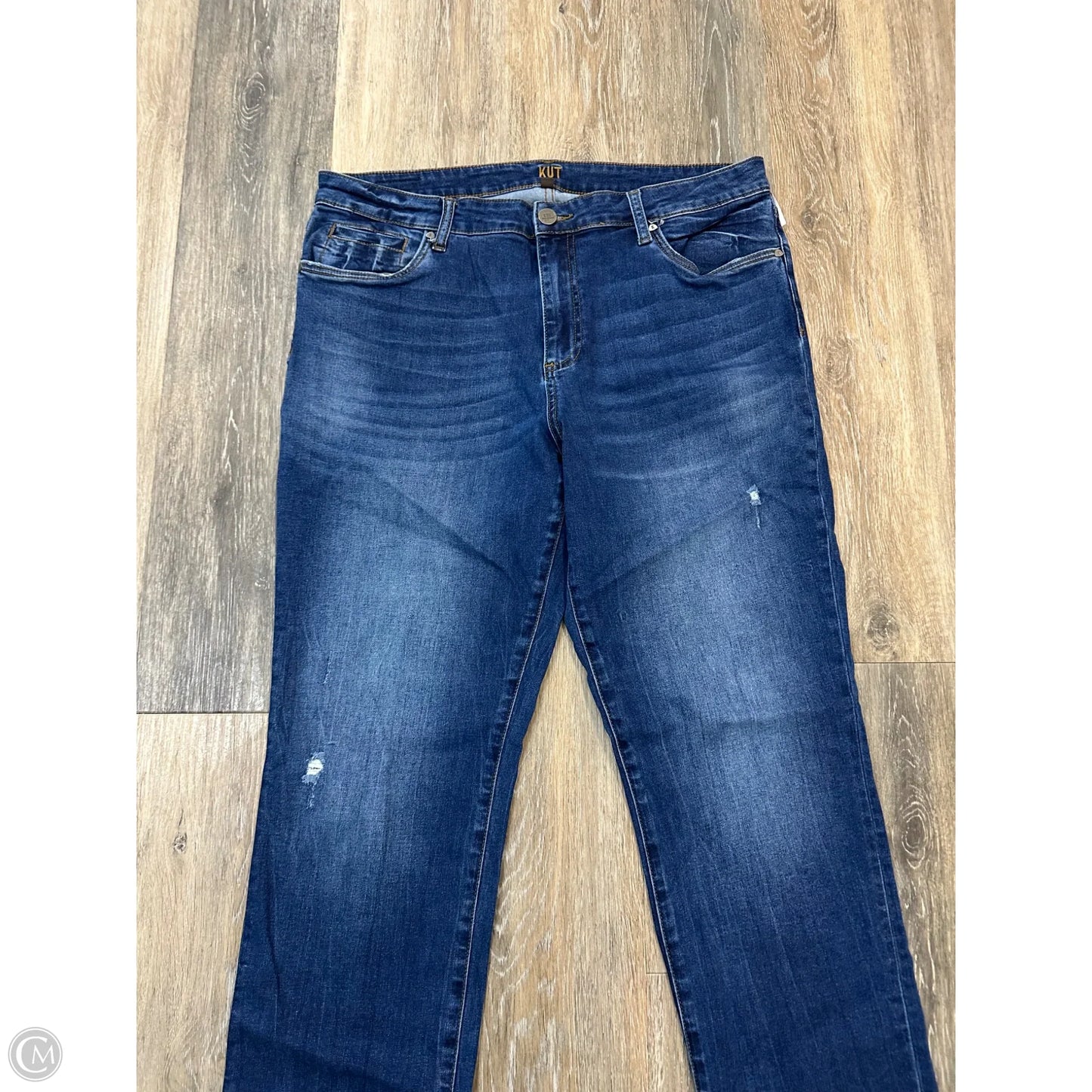 Jeans Straight By Kut In Blue Denim, Size: 14
