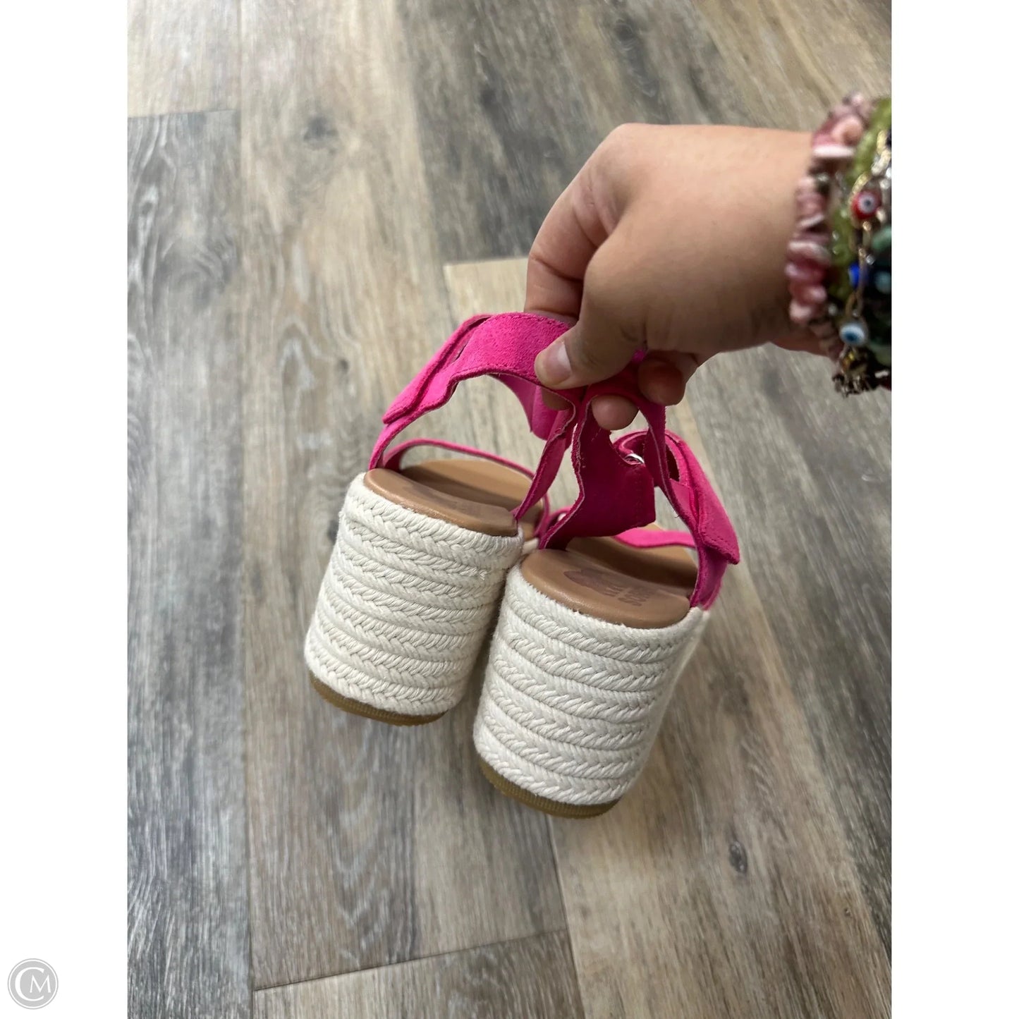 -Sandals Heels Block By Sorel In Pink, Size: 7.5