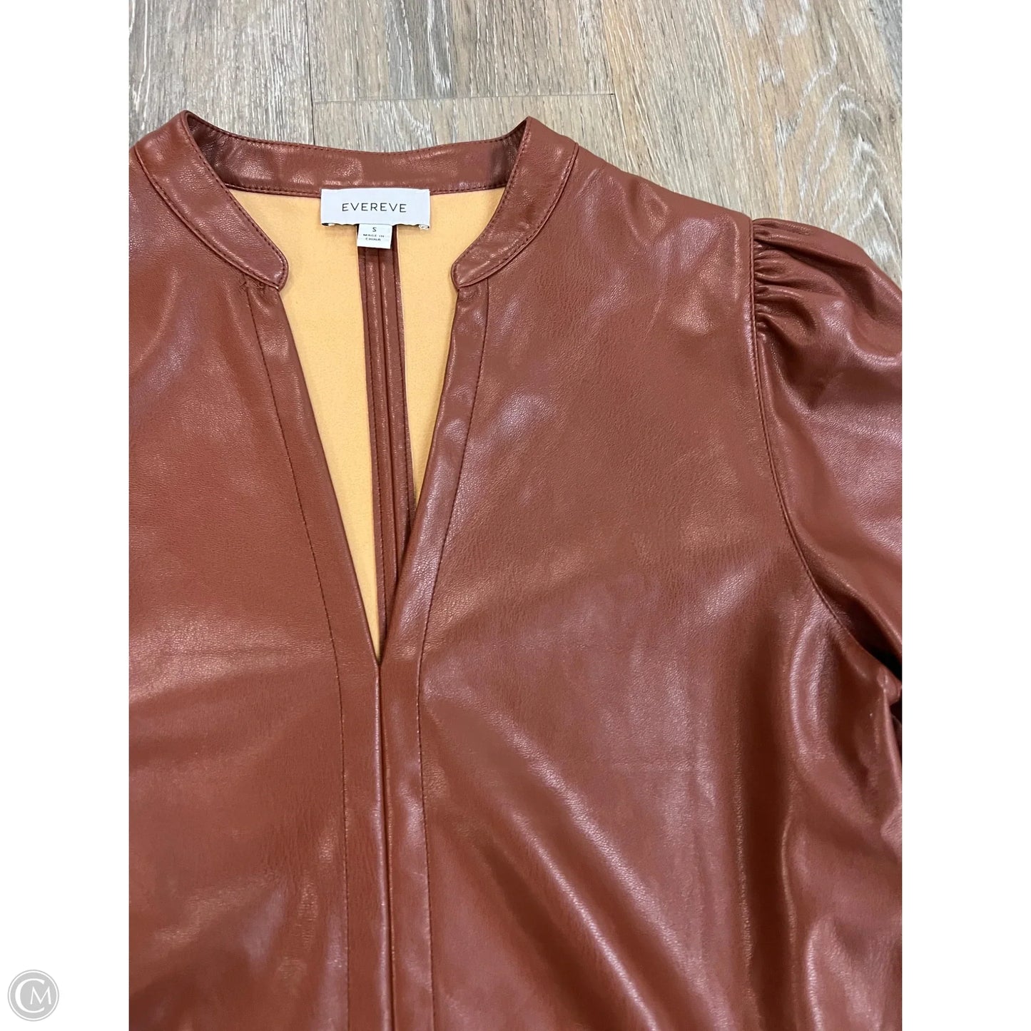 Blouse Short Sleeve By Evereve In Brown, Size: S