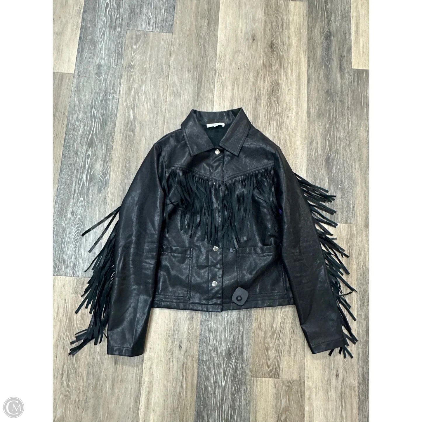 Jacket Leather By Cloud Ten In Black, Size: S