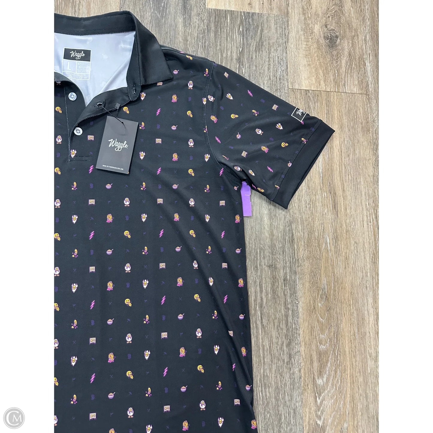 Athletic Top Short Sleeve By Waggle In Black, Size: L