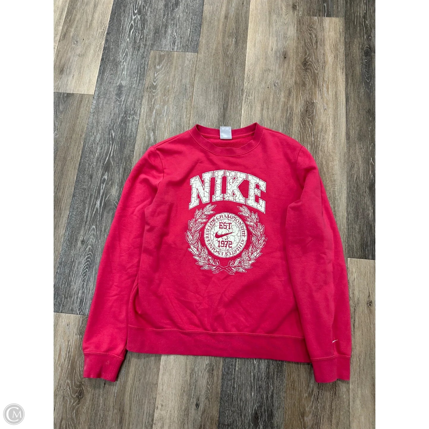 Athletic Sweatshirt Crewneck By Nike In Pink, Size: M