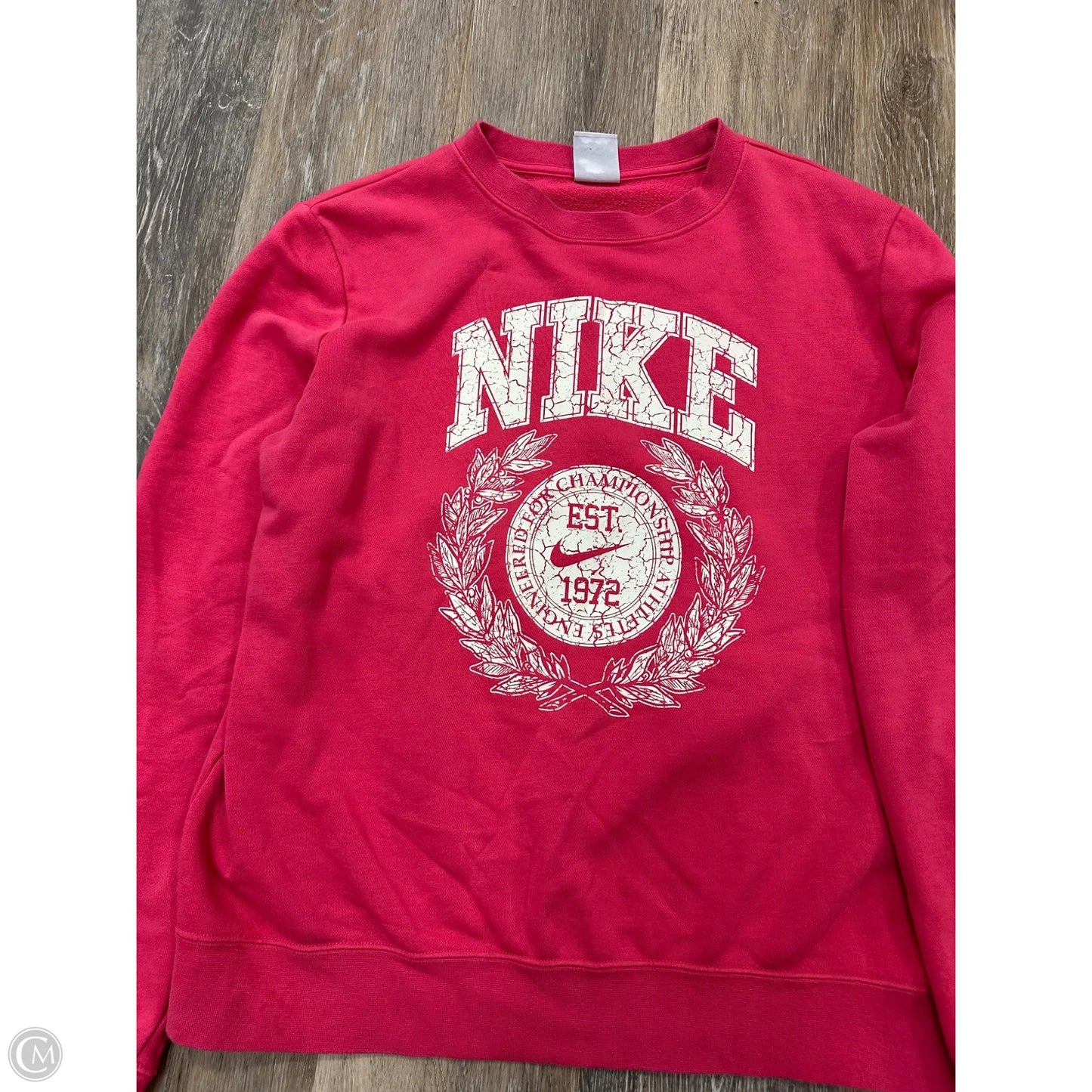 Athletic Sweatshirt Crewneck By Nike In Pink, Size: M