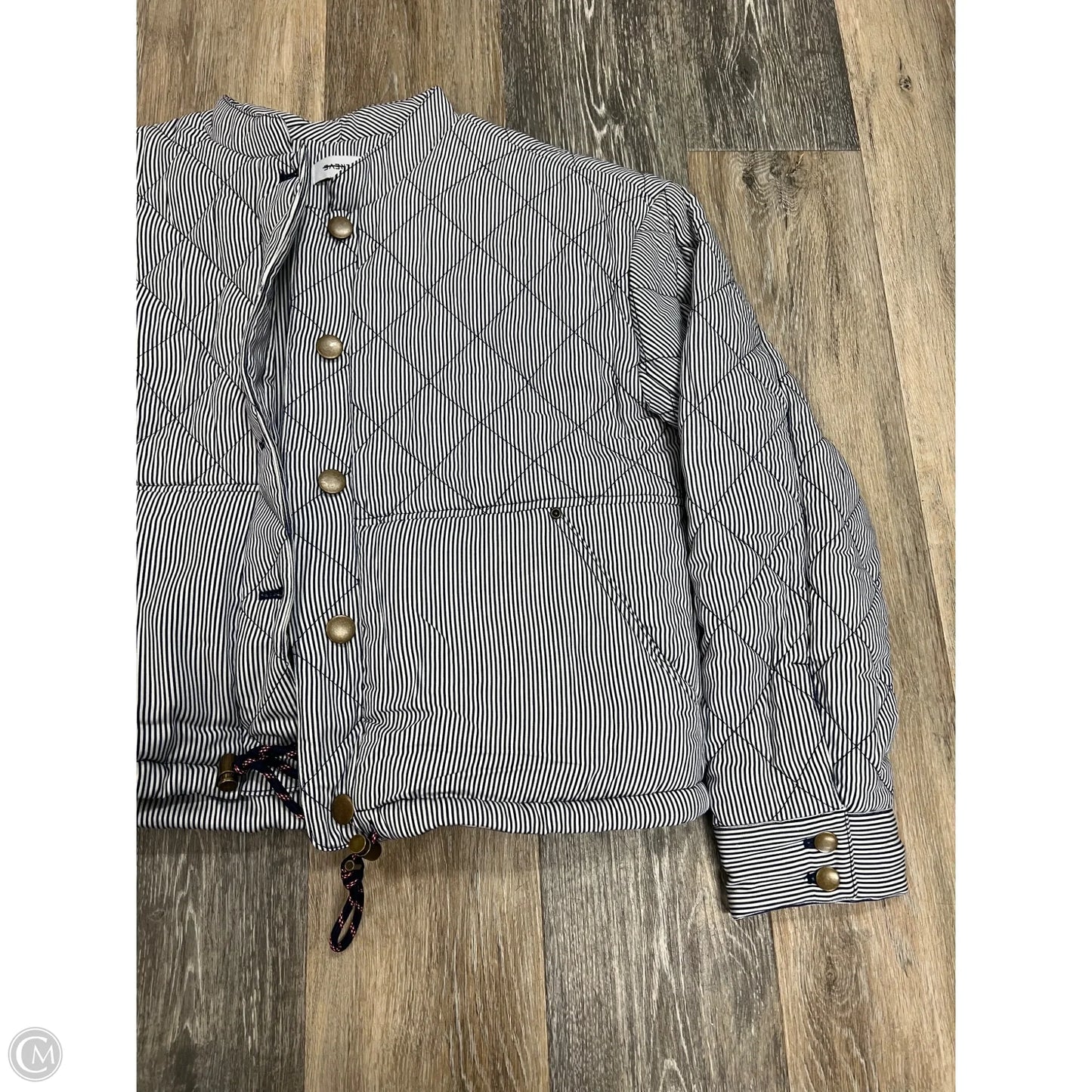 Jacket Puffer & Quilted By Evereve In Striped Pattern, Size: S