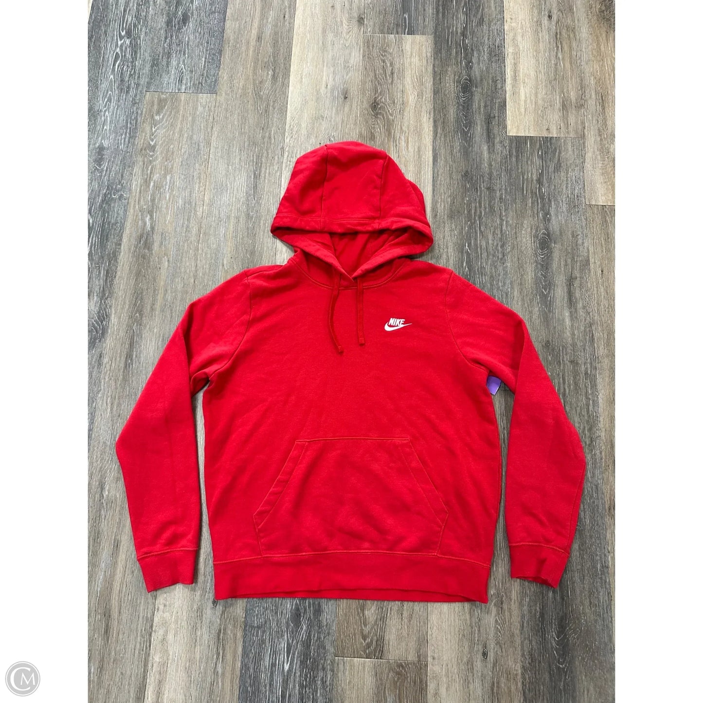 Athletic Sweatshirt Hoodie By Nike In Red, Size: M