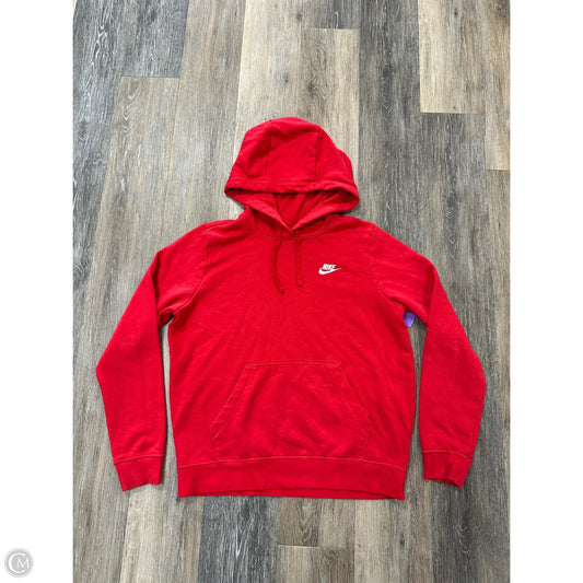 Athletic Sweatshirt Hoodie By Nike In Red, Size: M