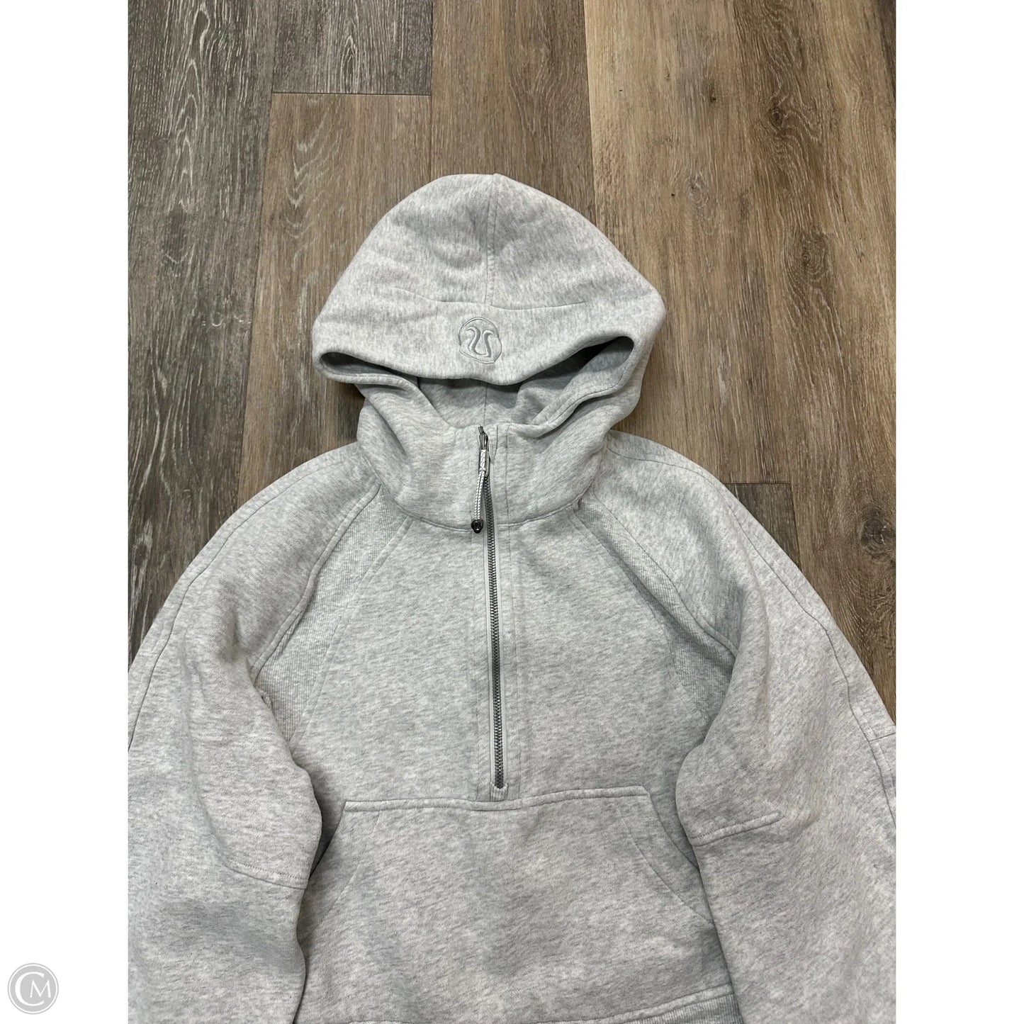 Athletic Sweatshirt Hoodie By Lululemon In Grey, Size: Xs