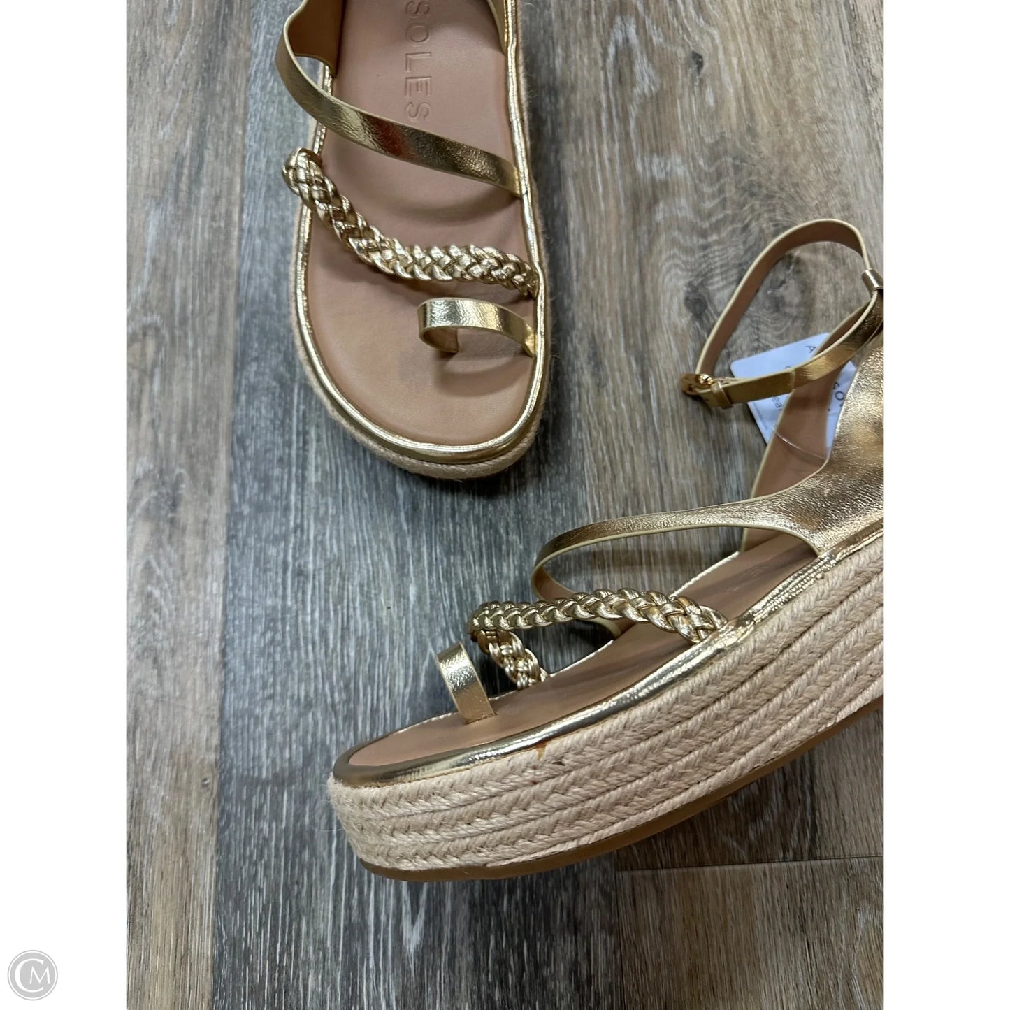 Sandals Flats By Aerosoles In Gold, Size: 10