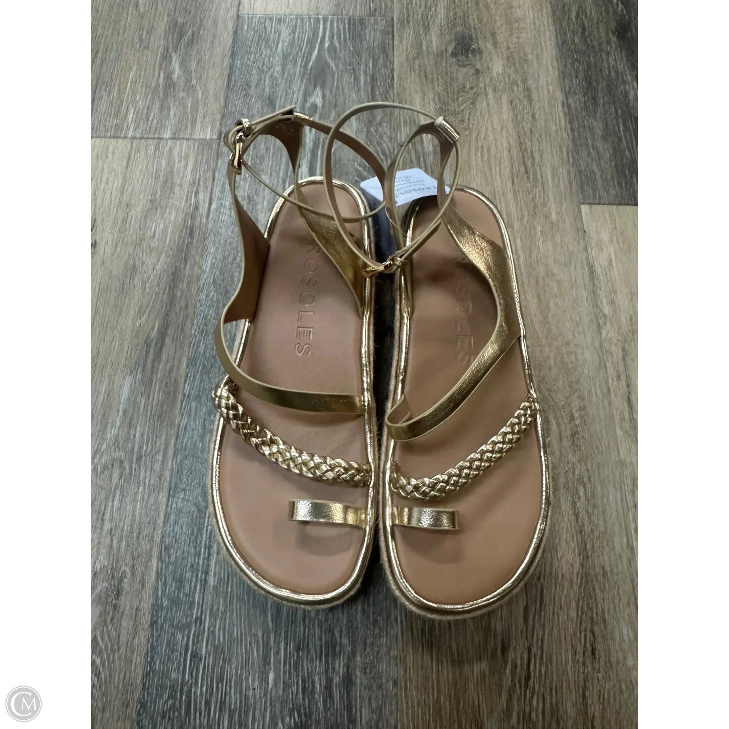 Sandals Flats By Aerosoles In Gold, Size: 10