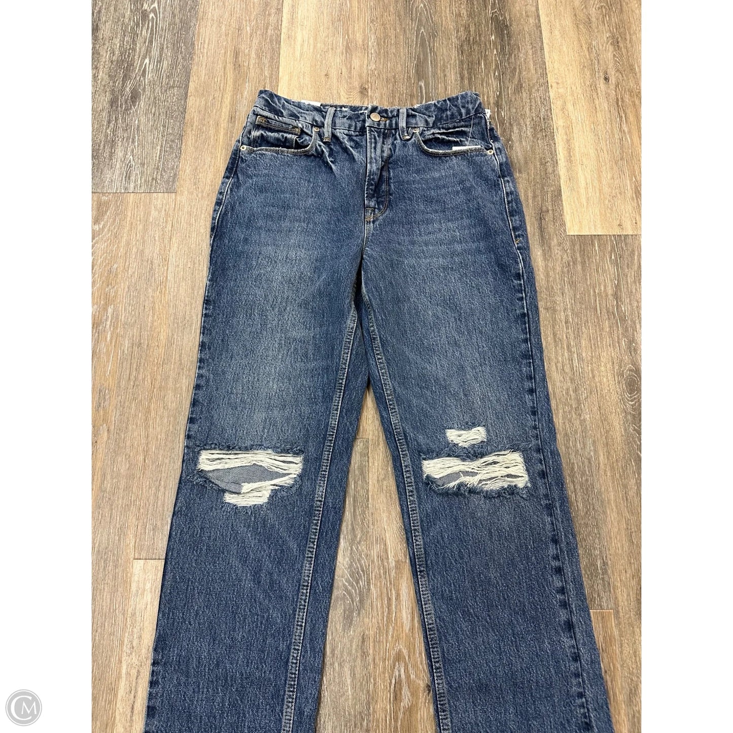 Jeans Straight By Good American In Blue Denim, Size: 6